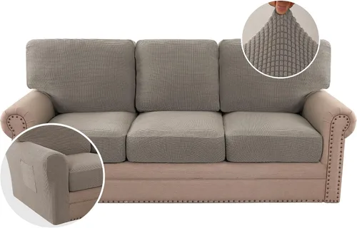 Vista 28 de H.VERSAILTEX Fundas elásticas para sillas de varias piezas, fundas para cojines ajustables para asiento y respaldo