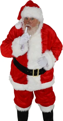 Vista 3 de Halco Traje profesional de Papá Noel #9191 Deluxe de pelo de felpa rojo