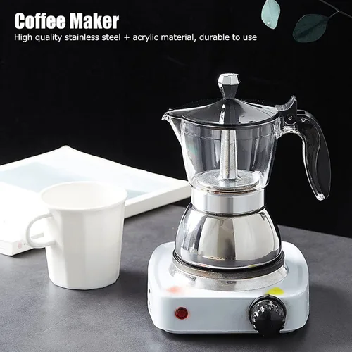 Vista 3 de VBESTLIFE Cafetera, olla portátil de acero inoxidable, con mango de aislamiento térmico, para el hogar, hacer capuchino, leche, macchiato y moca