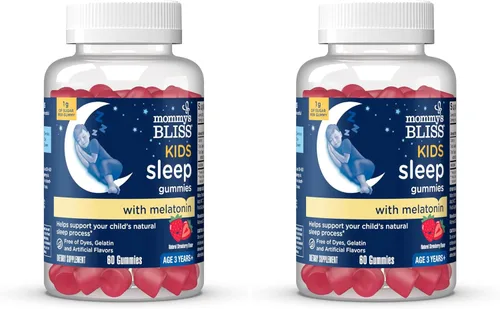 Vista 10 de Gominolas Mommy's Bliss de dormir para niños, con melatonina, ayudan al proceso natural del sueño del niño, a partir de 3 años, sabor fresa, 0.04oz