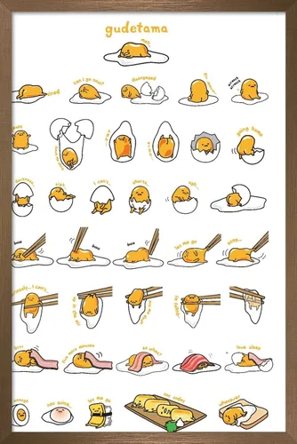 Vista 16 de Trends International - Póster de Gudetama con diseño de cuadrícula, para pared, 14.725 x 22.375 pulgadas, versión con marco de madera tipo granero