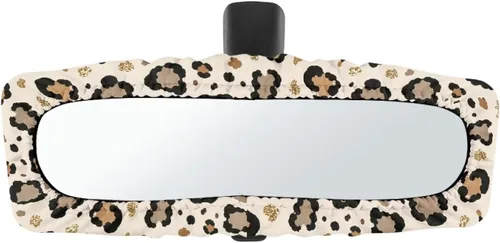 Vista 15 de Funda para espejo retrovisor de automóvil con estampado de vaca negro, protector de espejo retrovisor automático elástico