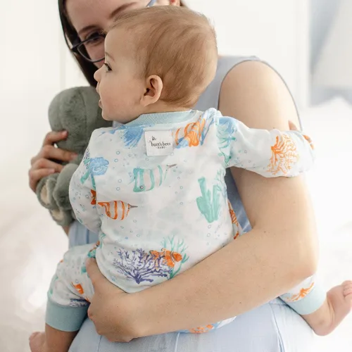 Vista 138 de Burt's Bees Baby - Pijama de una pieza para bebé, mameluco para dormir y jugar, algodón 100% orgánico, cremallera frontal