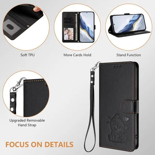 Vista 2 de Funda compatible con Tecno Spark Go 1 / Go 1S / Spark Go 2025, compatible con Tecno Pop 9 4G Lanyard【Soporte para tarjetero, cartera con cierre