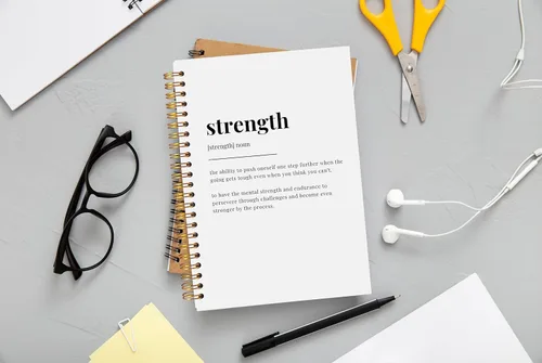 Vista 2 de Strength Cuaderno de Notas Diario Inspirador, Regalos Inspiradores y Motivacionales para Mujeres y Hombres, Cuaderno Diario Espiral Inspirador 14x21