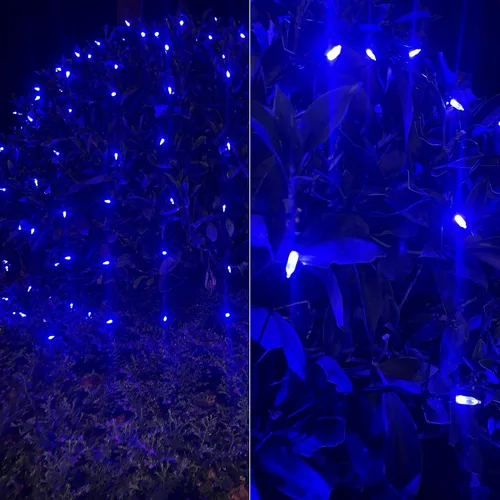 Vista 3 de Luces de red de Navidad para exteriores, 120 luces LED de 5 pies x 6 pies, luces de decoración de Navidad, 8 modos, red de luces de malla