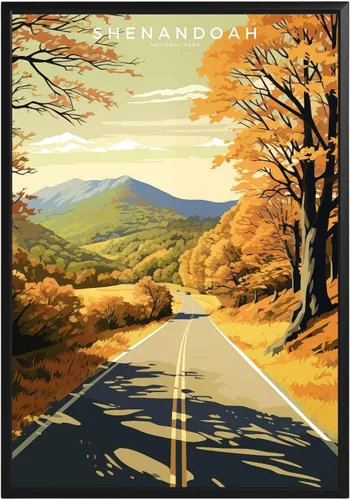 Vista 56 de Póster del Parque Nacional Acadia, arte abstracto de la pared, arte de pared de paisaje natural retro, impresiones artísticas de pared para oficina