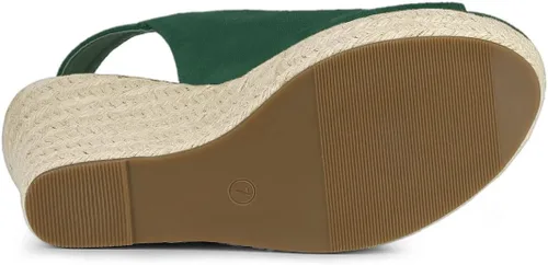 Vista 5 de Allegra K Sandalias de cuña con plataforma para mujer