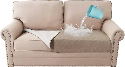 Vista 8 de Fundas de cojín 100% impermeables para sofá de cama de perro, protector de sofá seccional para mascotas, protector antideslizante de muebles