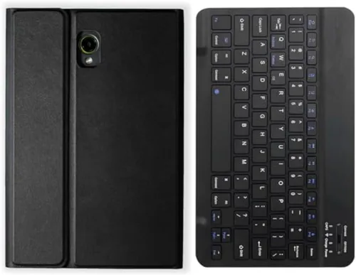 Vista 10 de Funda inalámbrica con teclado Bluetooth para Samsung Galaxy Tab Active 3/Active 5 (SM-X300/X306B/T570/T575N) con soporte para bolígrafo integrado
