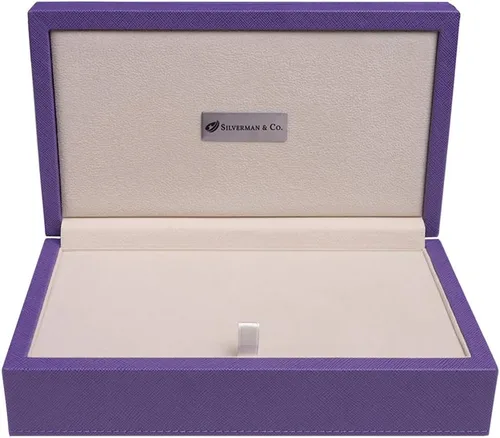 Vista 3 de Silverman & Co. Juego de dominó blanco doble 6 grandes - Estuche morado