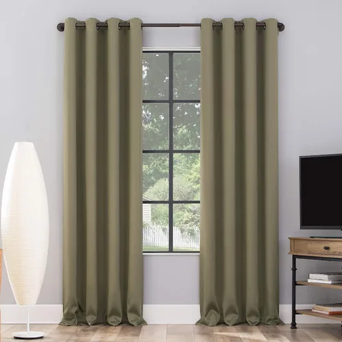 Vista 27 de Sun Zero Nordic - Juego de 2 paneles de cortinas con ojales de grado teatral extremo 100% opacas, 104" x 96" (2* 52" x 96"), cortinas opacas blanco