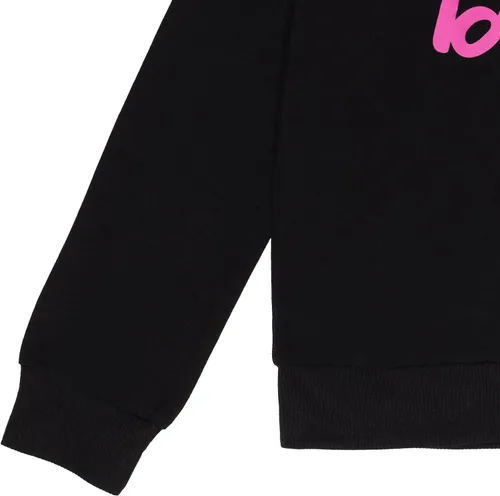 Vista 5 de Barbie Sudadera con capucha y cremallera de felpa francesa para niñas pequeñas y grandes Negro