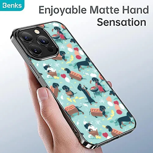 Vista 4 de Funda compatible con iPhone 13 Pro Max, diseño de perro salchicha con diseño divertido de perro salchicha Weiner, funda para iPhone, protección