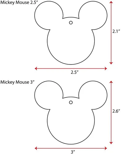 Vista 5 de 25 LLAVEROS ACRÍLICOS EN BLANCO MICKEY MOUSE TRANSPARENTE 18" DE ESPESOR (OPCIONAL LLAVERO)