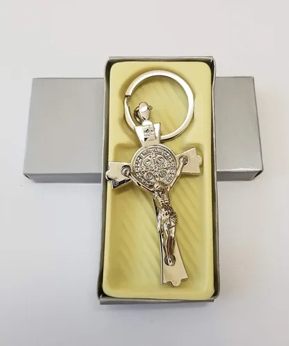 Vista 2 de YRP 12 llaveros de plata con crucifijo de Jesús, regalo religioso católico religioso para adolescentes, adultos, niñas, plateado, Moderno