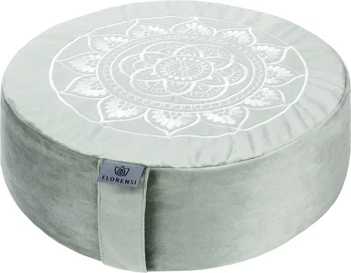 Vista 11 de Florensi - Cojín de meditación - Cómoda almohada de suelo - Tradicional almohada de meditación tibetana con hermosa cubierta de terciopelo - Cojín