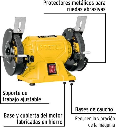 Vista 2 de Amoladora de banco 5'1/6 Hp Pretul