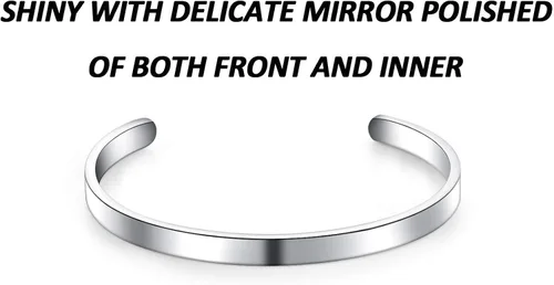 Vista 4 de Enhome I'm A Zafira. to Save Time Let's Just Assume I'm Always Right. for Women Birthday Gifts for Her Silver Cuff Bangle American Flag Bracelet