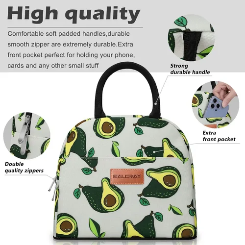 Vista 4 de BALORAY Bolsa de almuerzo para mujeres y hombres, lonchera aislada para adultos, bolsa de almuerzo reutilizable para el trabajo, picnic o viajes