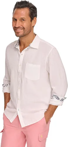 Vista 3 de Margaritaville Men's Island Reserve Tropical Vibes Fins Up Long Sleeve Shirt