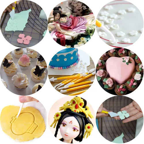 Vista 8 de DaKuan Fabulous - Kit de raspador de pasteles más suave y fondant, 6 piezas de raspadores decorativos y 16 herramientas de modelado y escultura