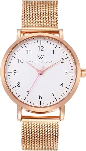 Vista 10 de Wristology 2 Sizes Easy Change Band Numbers Watch Metal Mesh Band - Interchangeable Stainless Steel Strap - to Read Analog Nurse with Second Hand