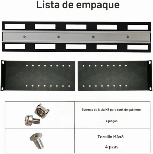 Vista 6 de Kit de riel DIN de montaje en rack de 19 pulgadas, chasis de riel DIN ajustable de profundidad para montaje en bastidor, soporte de montaje en rack
