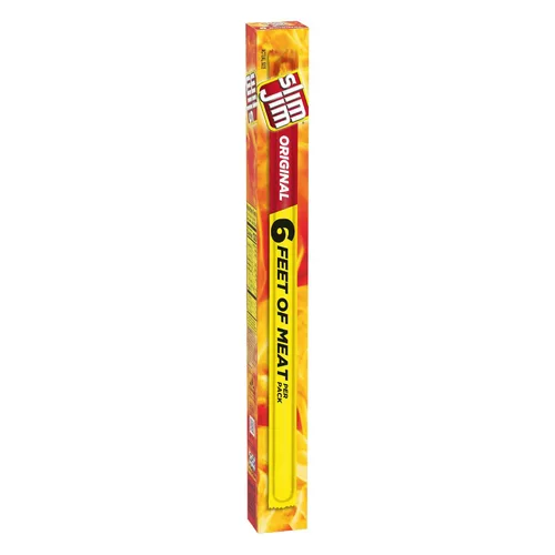 Vista 4 de Slim Jim - Palitos de carne seca ahumada gigante, sabor original, 0.97 onzas, 6