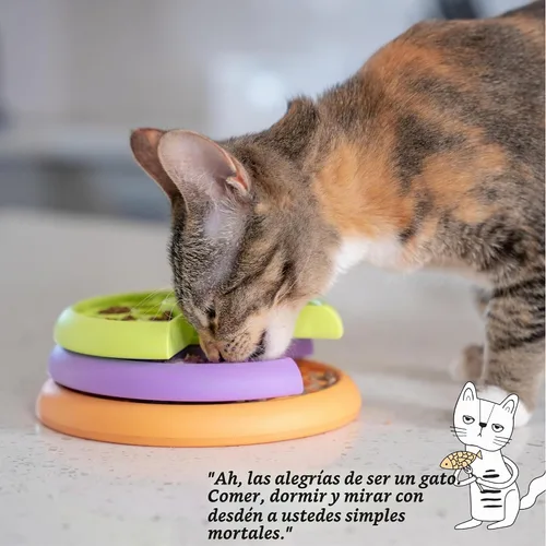 Vista 6 de Catstages Kitty Lickin' Layers - Juguete interactivo para gatos con alimentación lenta, rompecabezas de golosinas, para comida seca o húmeda