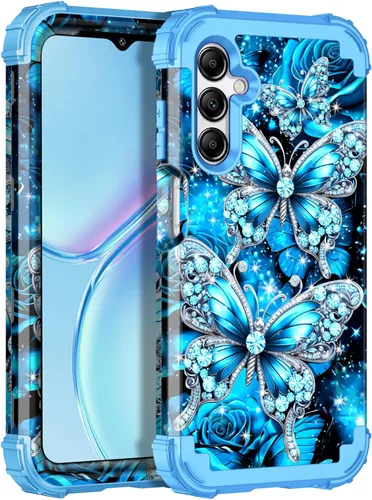Vista 12 de Casetego Funda compatible con Galaxy A15 5G, que brilla en la oscuridad, tres capas, resistente, resistente, a prueba de golpes, protección