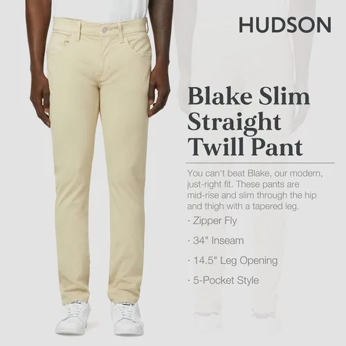 Vista 2 de HUDSON Mens Blake Slim Straight Twill Pant Rp