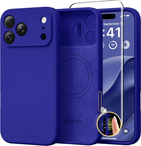 Vista 25 de GolbinBox Funda magnética para iPhone 17, compatible con MagSafe, cubierta de silicona integrada para control de cámara, funda de silicona líquida a