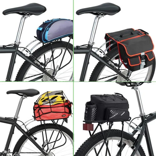 Vista 9 de Portaequipajes para bicicleta con red de carga elástica y logotipo reflectante, universal, ajustable, para bicicletas, equipaje, turismo, capacidad
