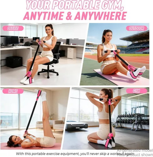Vista 8 de Pedal Resistance Band with Handle, Upgraded Durable Thickened Latex Tubes and Soft Foam Fabric Foot Pedal, Sit Up Exercise Equipment for Abdomen
