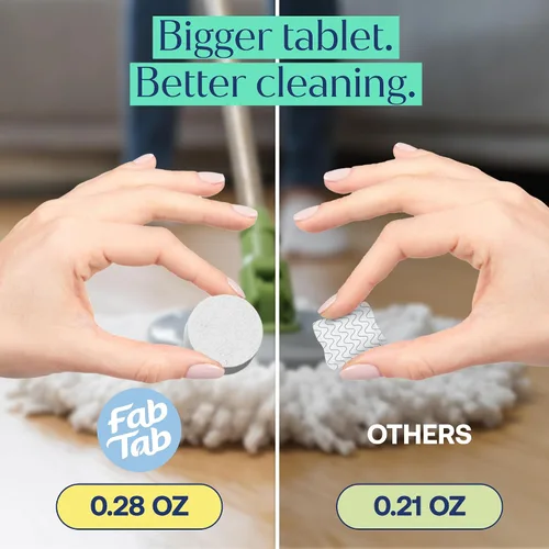 Vista 4 de Fab Tab Tabletas limpiadoras de suelos duros, tabletas solubles premedidas para suelos de madera, azulejos y vinilo. Fórmula a base de enzimas