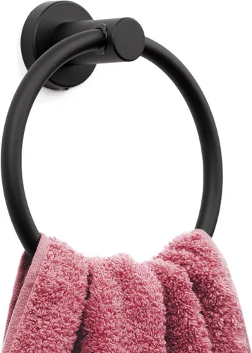 Vista 17 de Marmolux Acc - Toallero con forma de anilla cepillado dorado - Moderno soporte para toallas de mano - Barra de toallas de baño de acero inoxidable