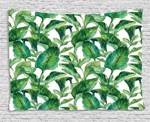 Vista 27 de Ambesonne Tapiz verde, fases lunares alrededor de un árbol de la vida, impresión de diseño bohemio de astrología nocturna, decoración de tela