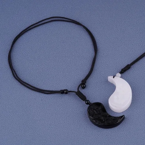 Vista 9 de ASGIFT Collar de la suerte de obsidiana, dije de protección de amuleto de piedra de poder con cadena de cuentas ajustable, cristal curativo, regalo