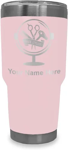 Vista 23 de LaserGram Taza de 20 onzas con aislamiento al vacío, para estilista de cabello, con grabado personalizado incluido (negro) Engraved Gift for Hair