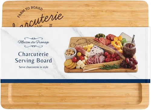 Vista 3 de HIC Kitchen Tabla de queso para charcutería, bambú caramelizado, rectangular, 11 x 15 x 0.6 pulgadas
