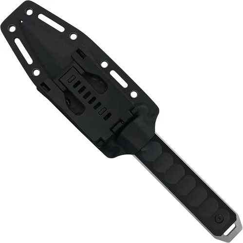 Vista 4 de Cuchillo táctico, cuchillo de caza, cuchillo de supervivencia, hoja de punta de lanza D2, mango G10, funda Kydex, clip Molle, cuchillos de hoja