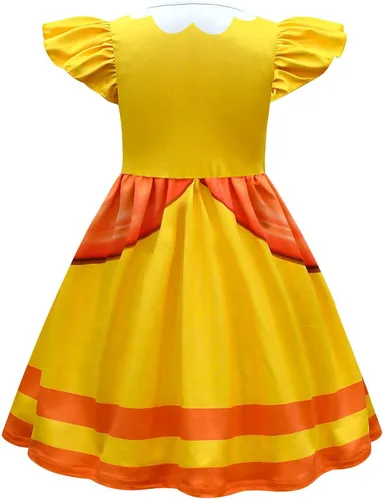 Vista 3 de ANUBHAVSHAALA Disfraz de princesa para niñas, vestido de fiesta de cosplay de 3 a 10 años