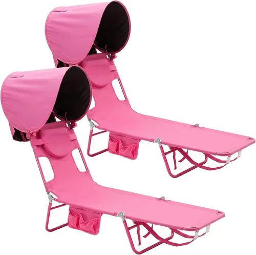 Vista 12 de SUNNYFEEL Lay Flat Silla de bronceado, tumbona boca abajo, reclinable de 5