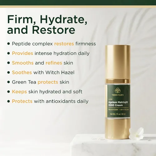 Vista 4 de Tree of Life Beauty Hidratante, hidratante, reafirmante y suave para la piel, no grasosa - Matrixyl 3000 Crema facial 1 fl oz
