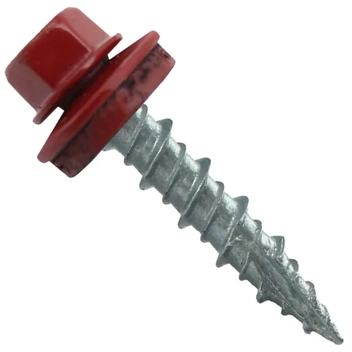 Vista 204 de Tornillos para techos de metal gris ABC 10 x 1 - Cabezal hexagonal - Arandela EPDM - Arandela de arranque automático/roscado - 1 bolsa - 250