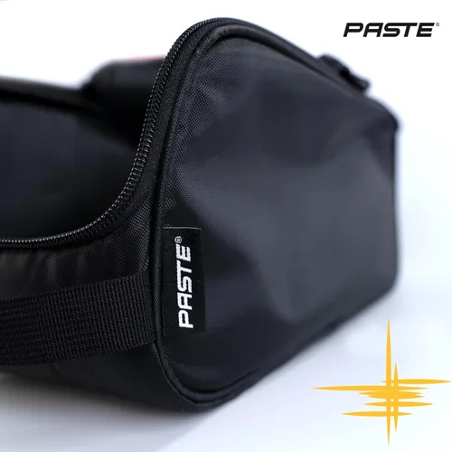 Vista 7 de PASTE Bolsa de zapatos negra Bolsa impermeable para zapatos para viajes, deportes y uso diario, negro con asa de transporte Bolsa de zapatos