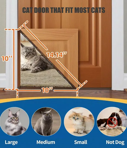 Vista 3 de Kit de bisagra ajustable para puerta de gato (mano izquierda y derecha), se adapta a puertas huecas y puertas interiores sólidas fácilmente, Negro