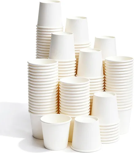 Vista 10 de TashiBox Vasos de papel para bebidas calientes blancas de 12 onzas, 120 unidades, tazas de café de papel desechables