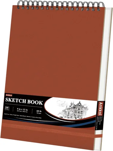 Vista 9 de Ankkol Cuaderno de bocetos con espiral 5x7, pequeño bloc de dibujo con tapa dura - 100 hojas, papel para bloc de dibujo mini de 68 lb/100 g/m²